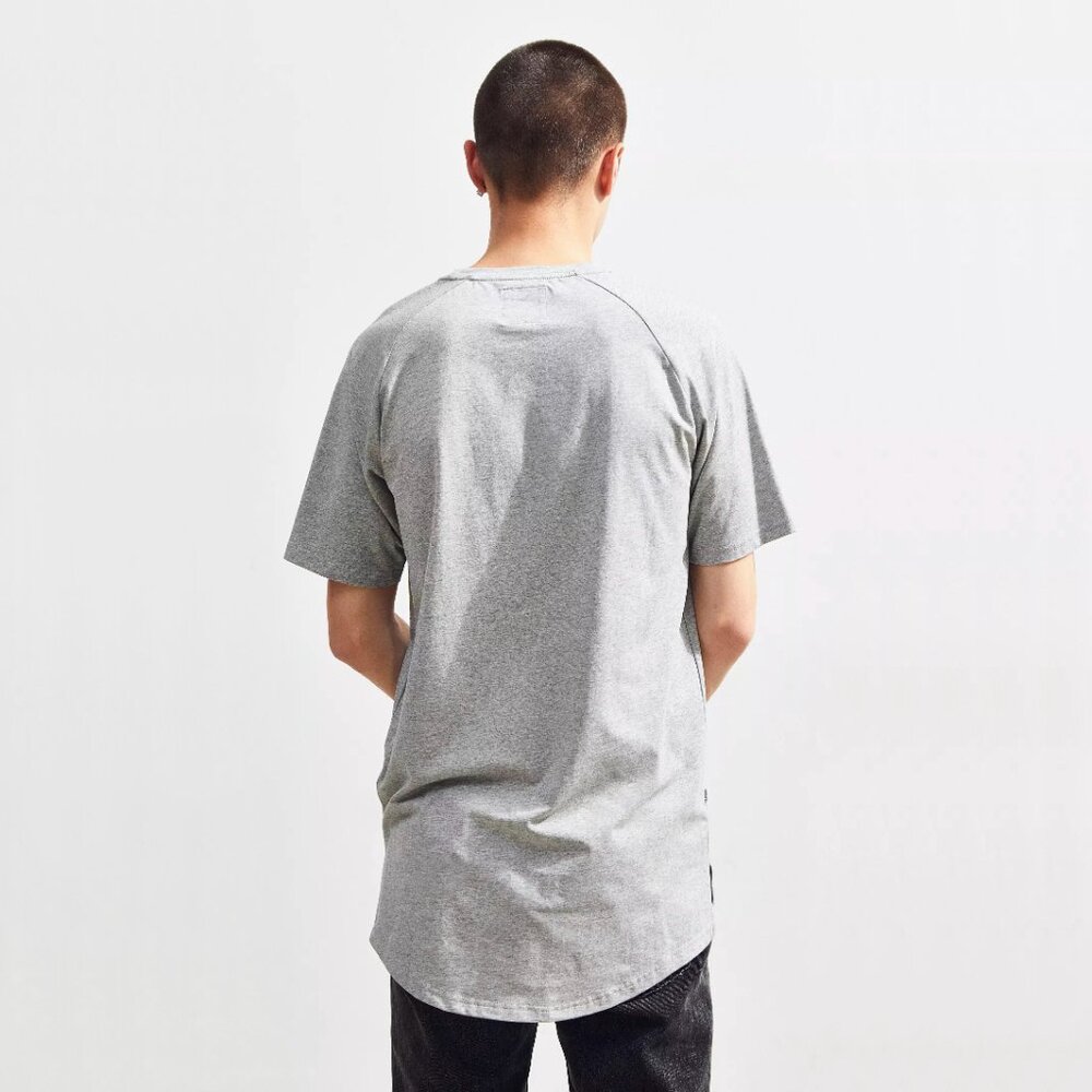 Fairplay Heather Grey Raglan Venice Short Sleeve T Shirt Tee Athleisure Classic - Picture 3 of 16